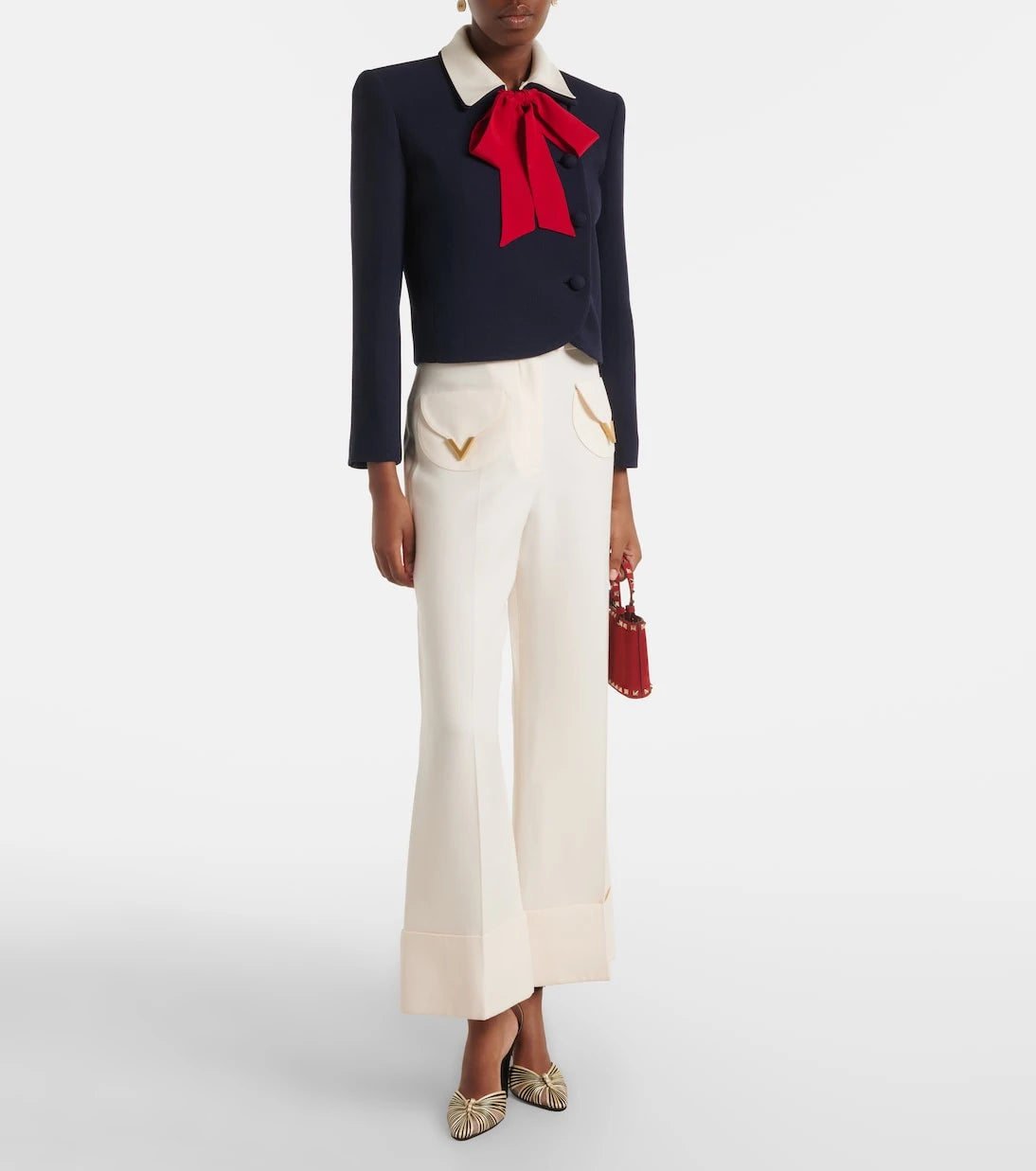 Valentino - Tie-neck virgin wool jacket