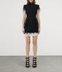 McQueen Black Wool-Lace Mini Skirt