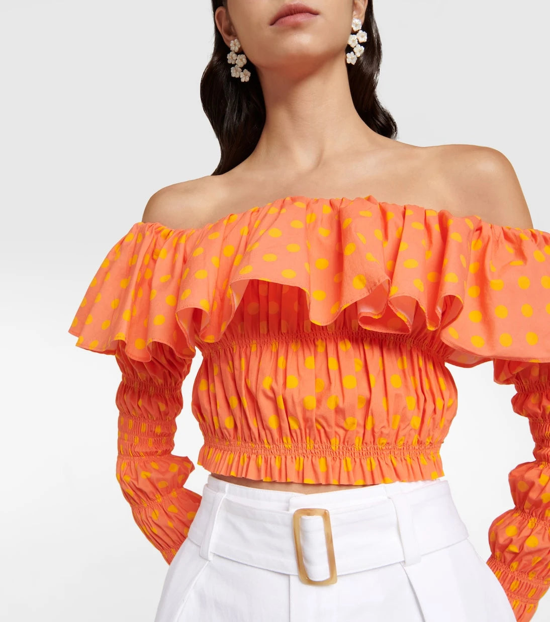 Caroline Constas - Lydia polka-dot off-shoulder top