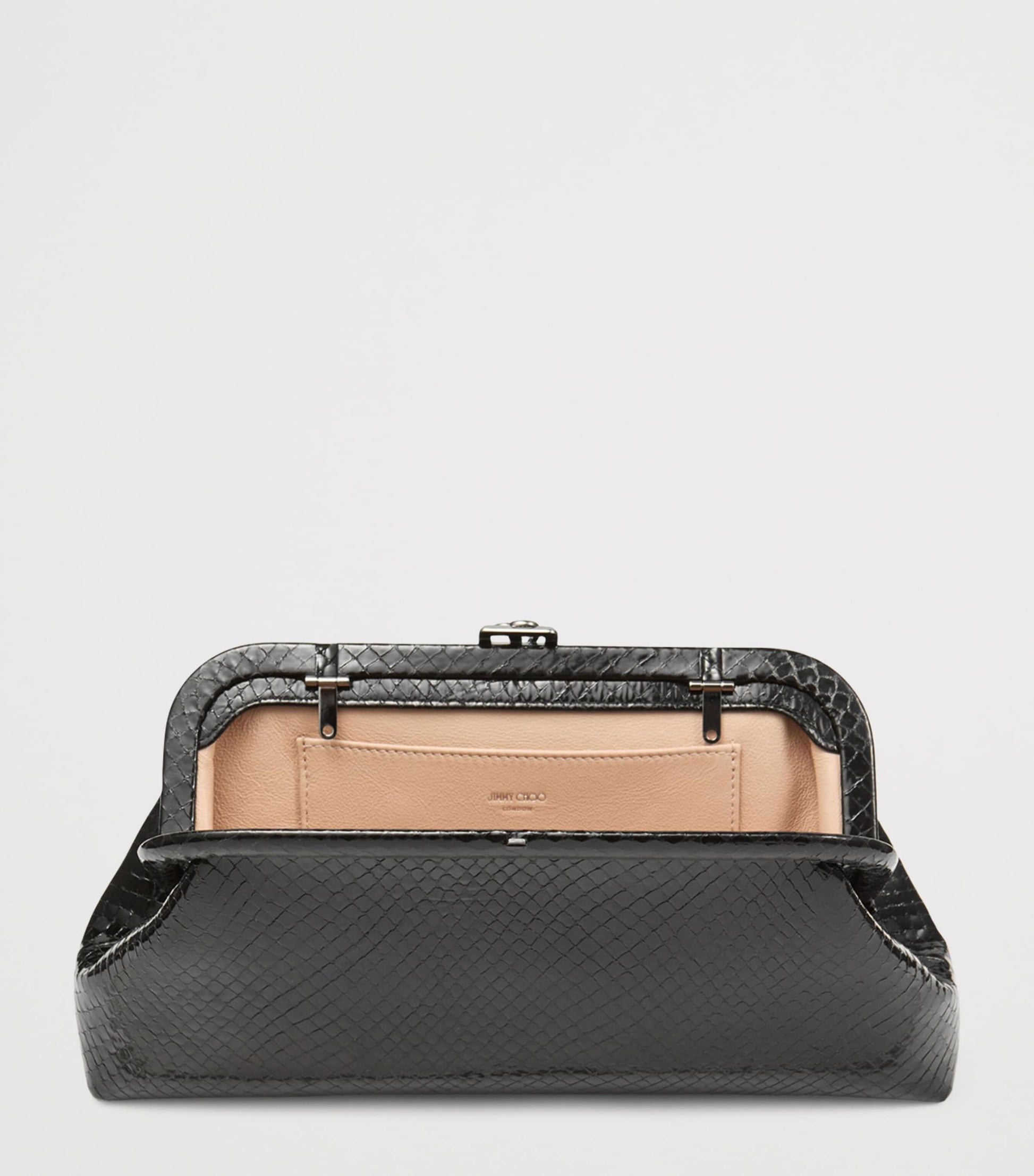 Skylar Snake-Embossed Leather Clutch Bag