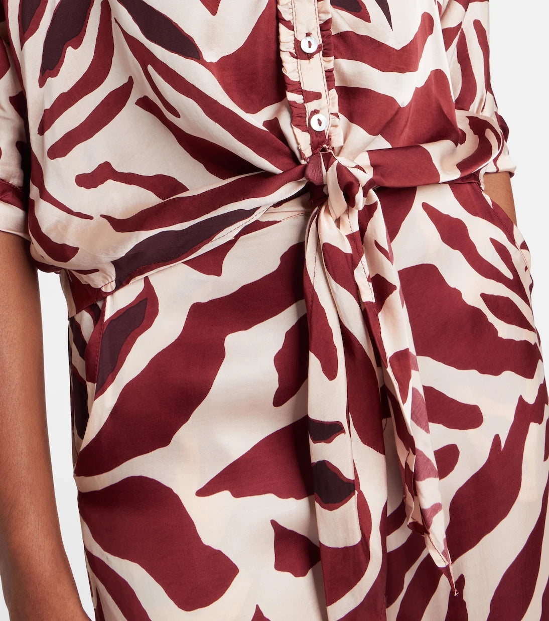 Poupette St Barth - Azia printed tie-detail satin blouse