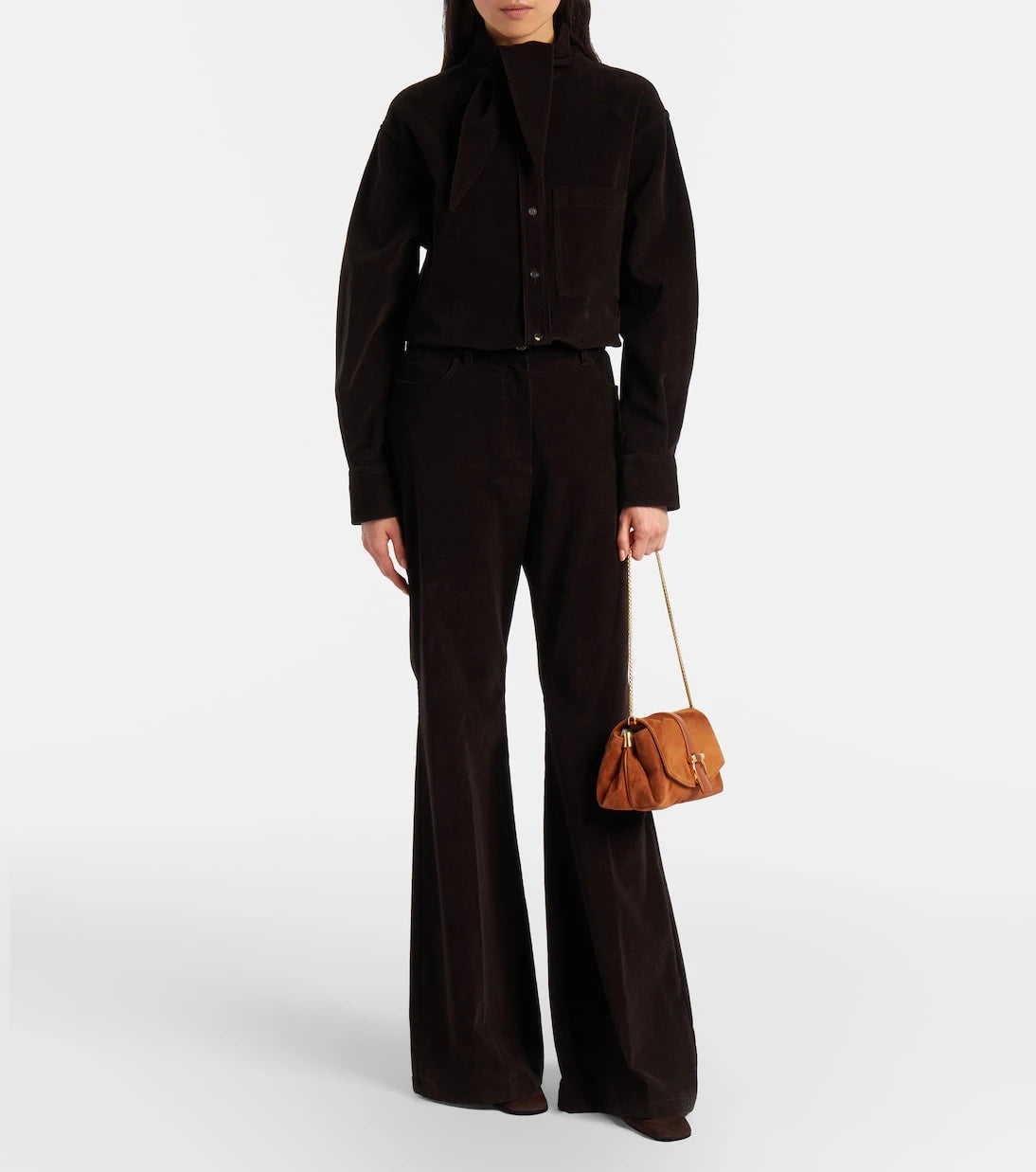 Ferragamo - Flap Small suede shoulder bag