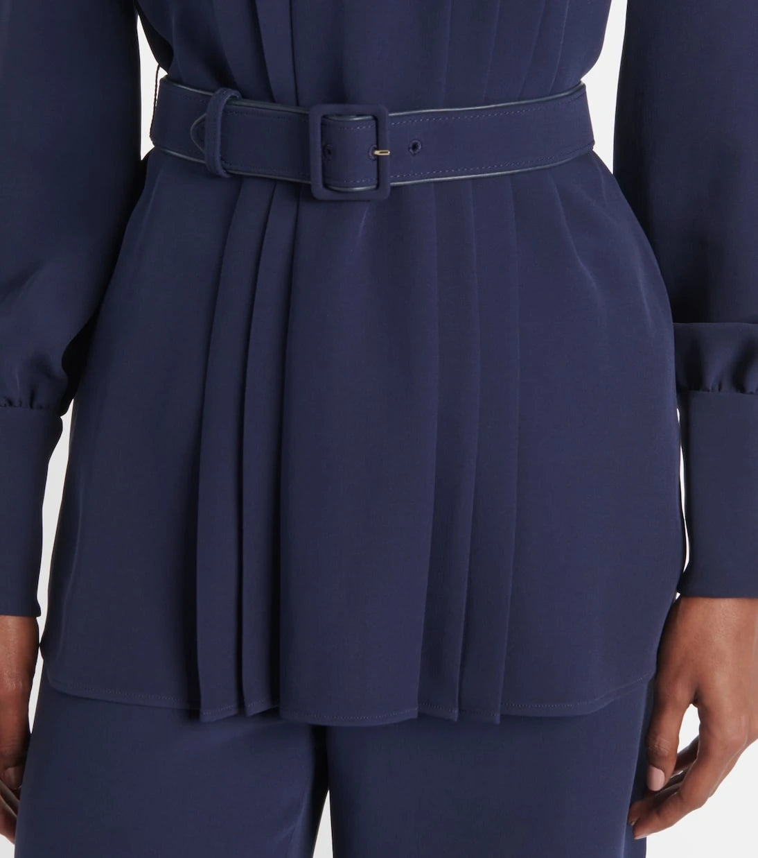 Valentino - Cady Couture pleated belted blouse