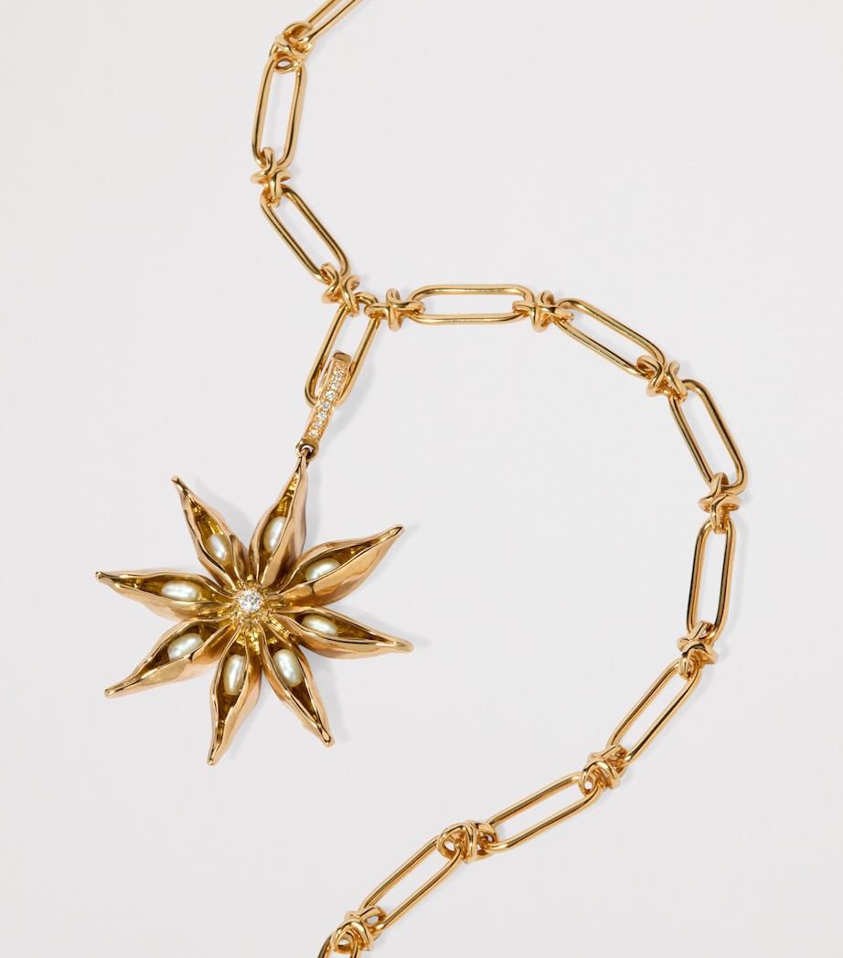 Yellow Gold and Diamond Mythology Star Anise Charm Pendant
