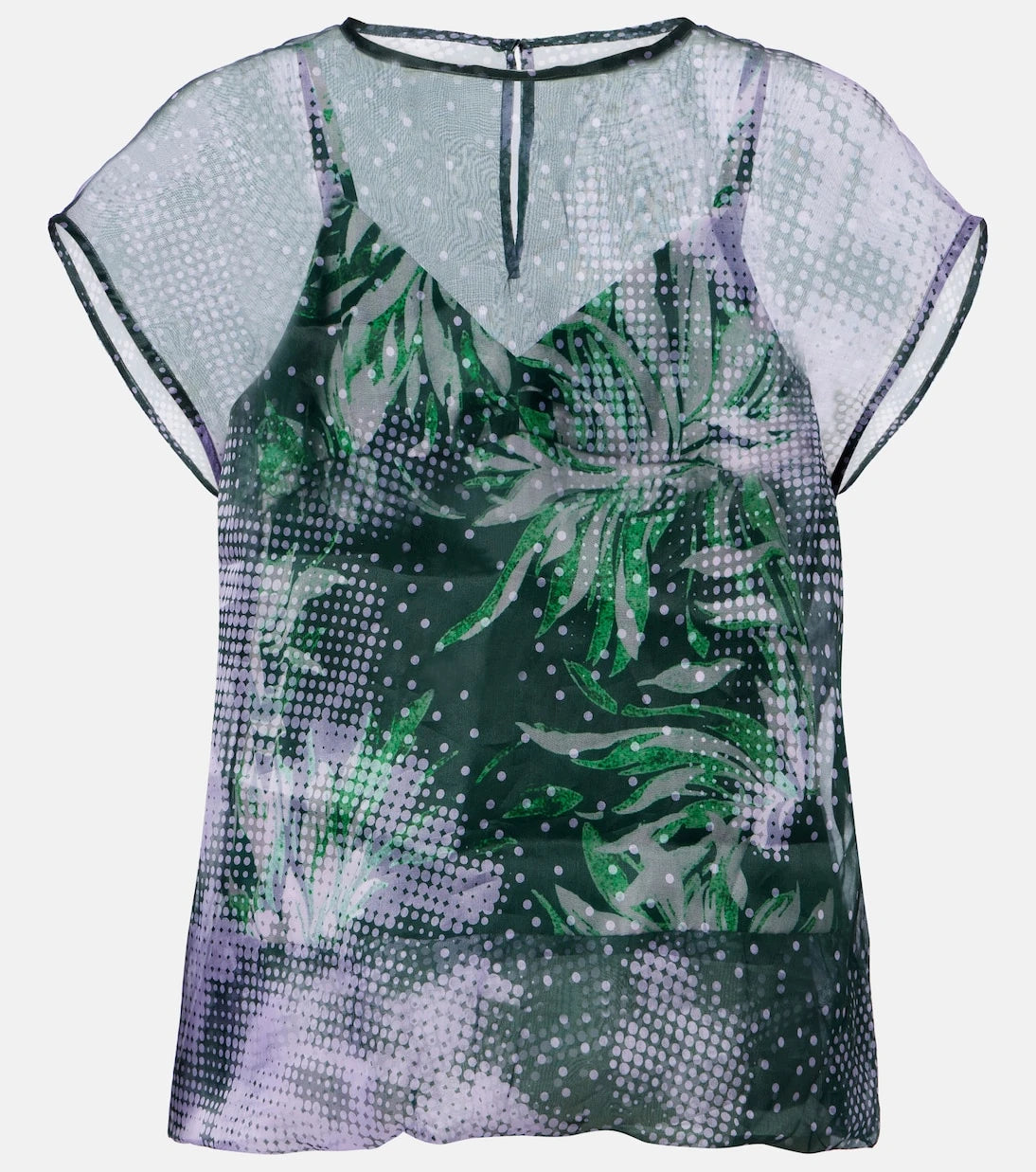 Dries Van Noten - Printed silk organza top