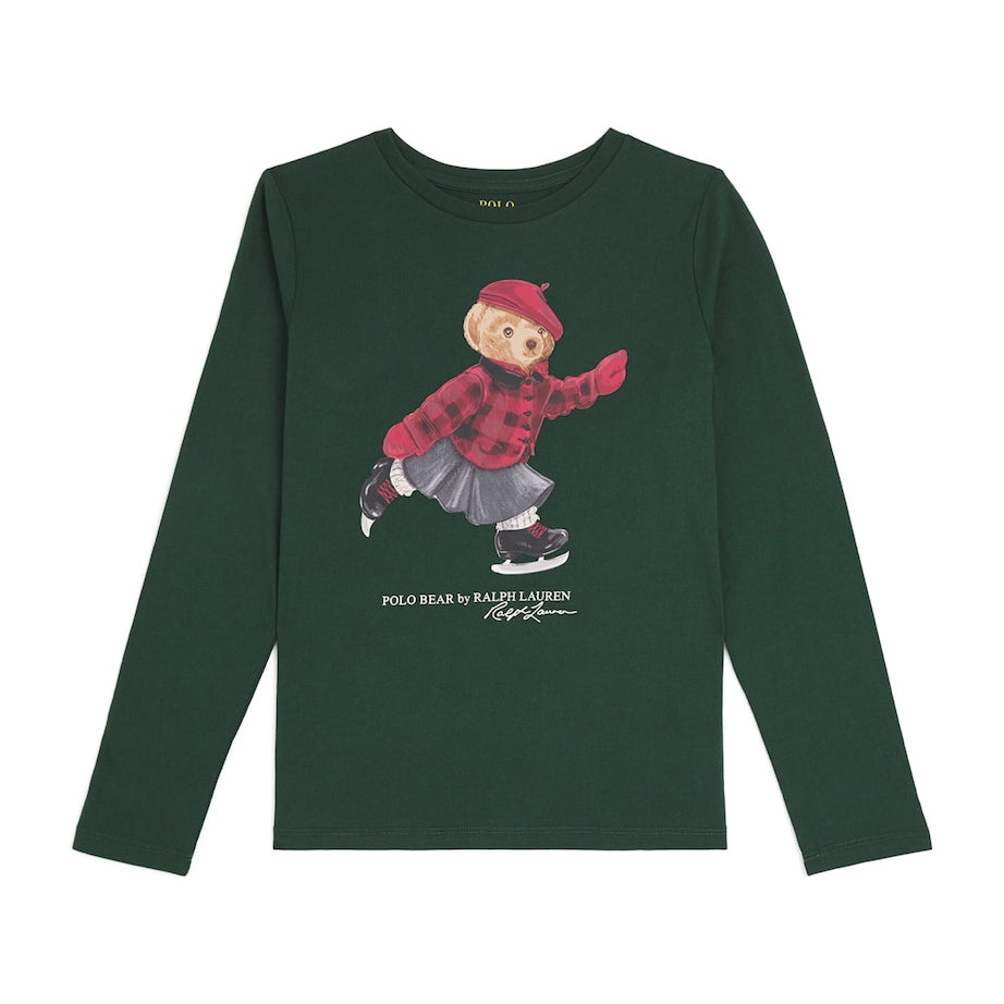 Ralph Lauren Kids Long-Sleeve Skating Polo Bear T-Shirt (6-14 Years)