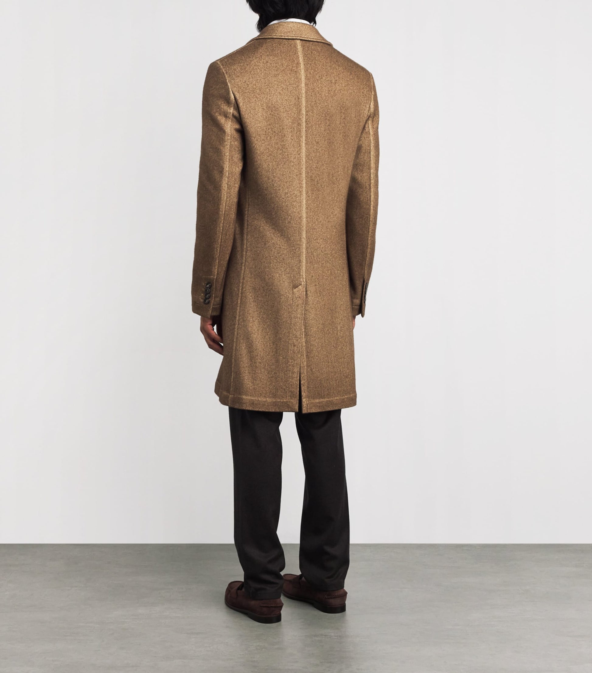 Brown Cashmere-Silk Overcoat