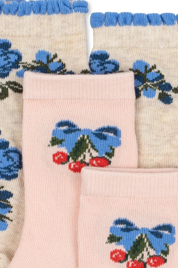 Детски чорапи Konges Sløjd 2 PACK FLOWER AND CHERRY JACQUARD SOCKS (2 чифта)