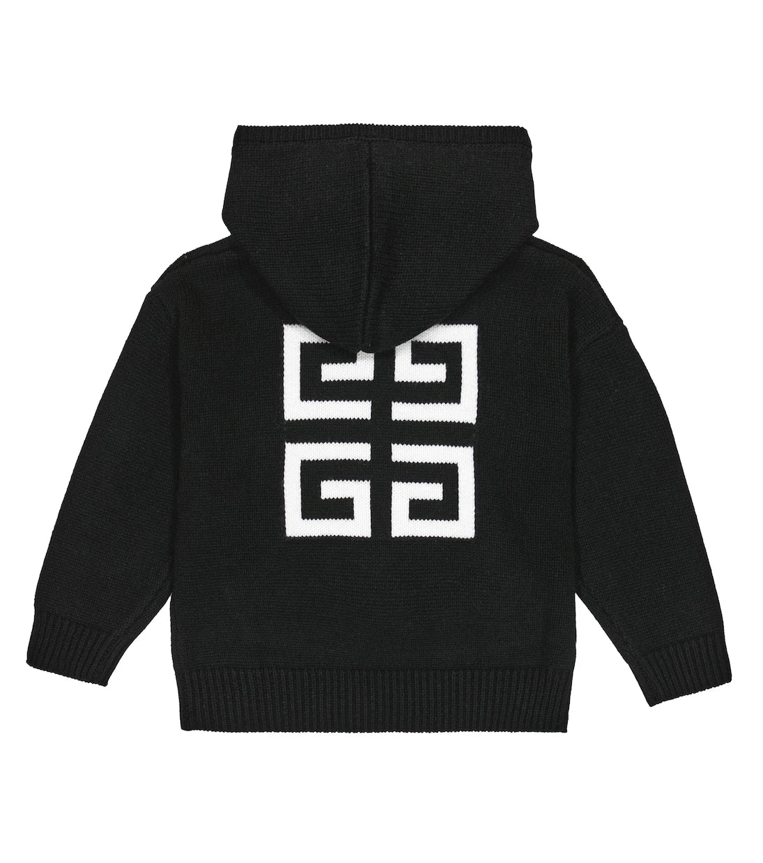 Givenchy Kids - سترة بغطاء رأس من الصوف والكشمير بشعار الماركة