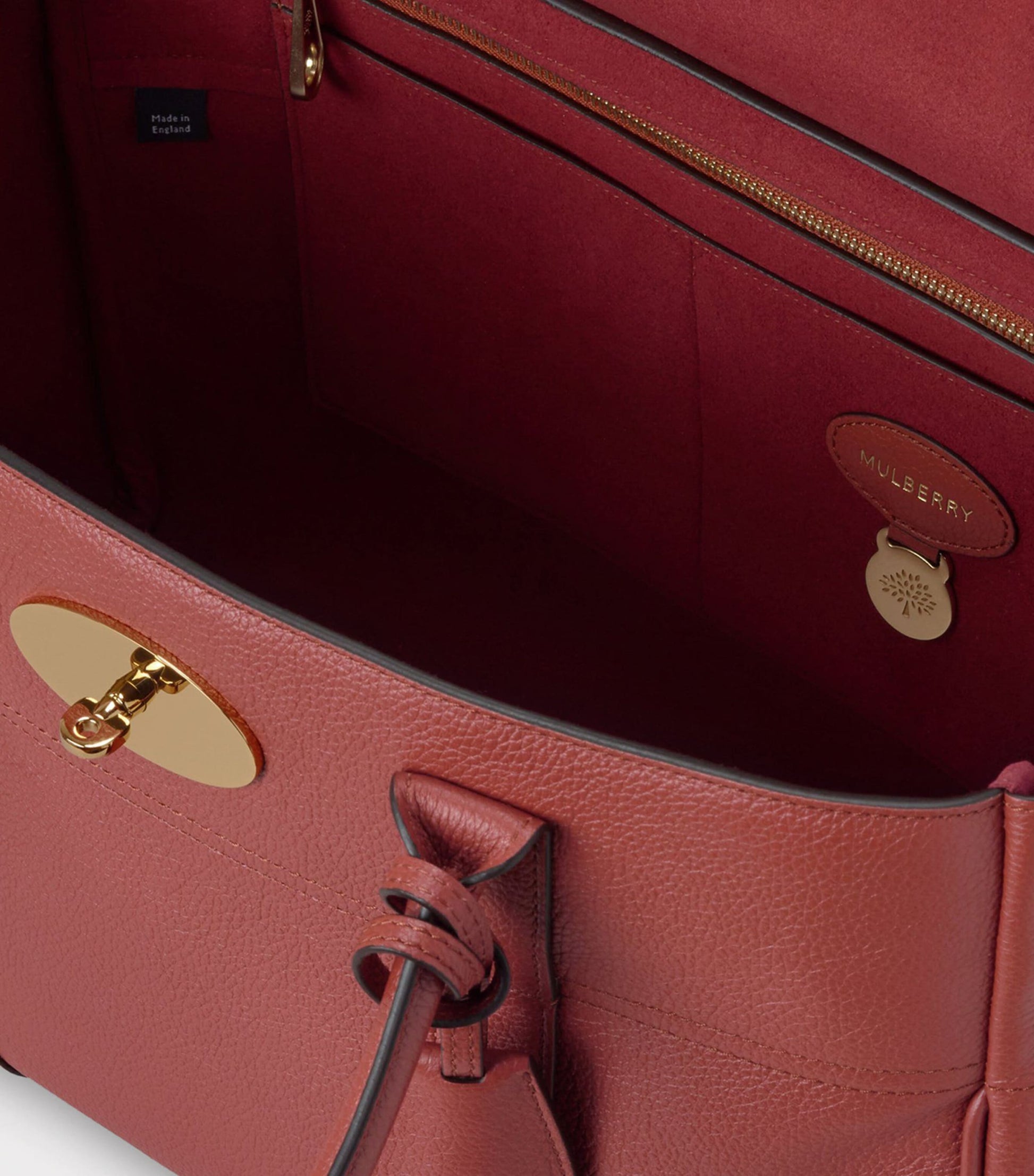 Mulberry Red Leather Bayswater Top-Handle Bag