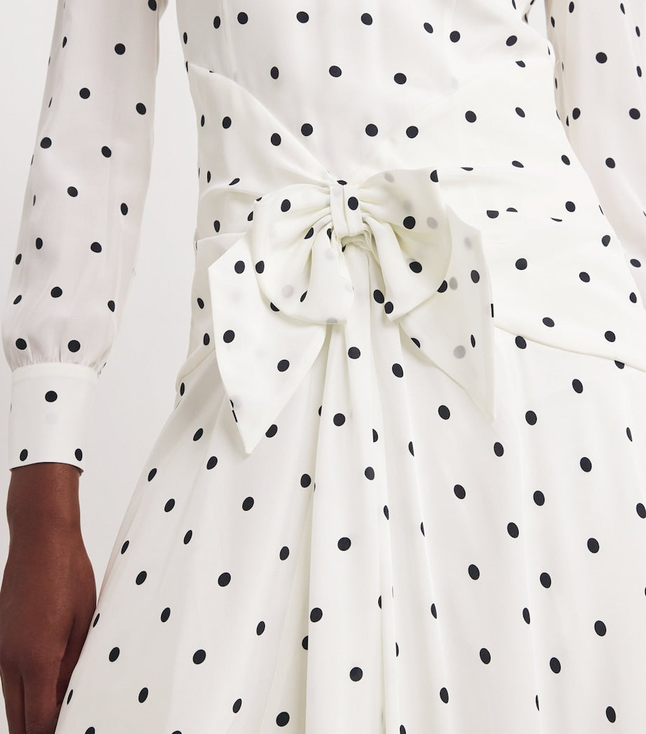 Silk High-Neck Midi Dress