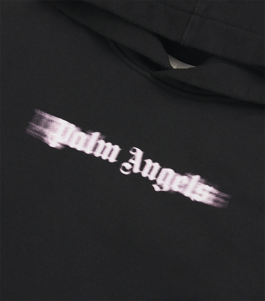 Palm Angels Kids Cotton Blurred Logo Hoodie (4-12 Years)