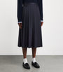 Wool-Blend Pleated Midi Skirt NAVY BLUE