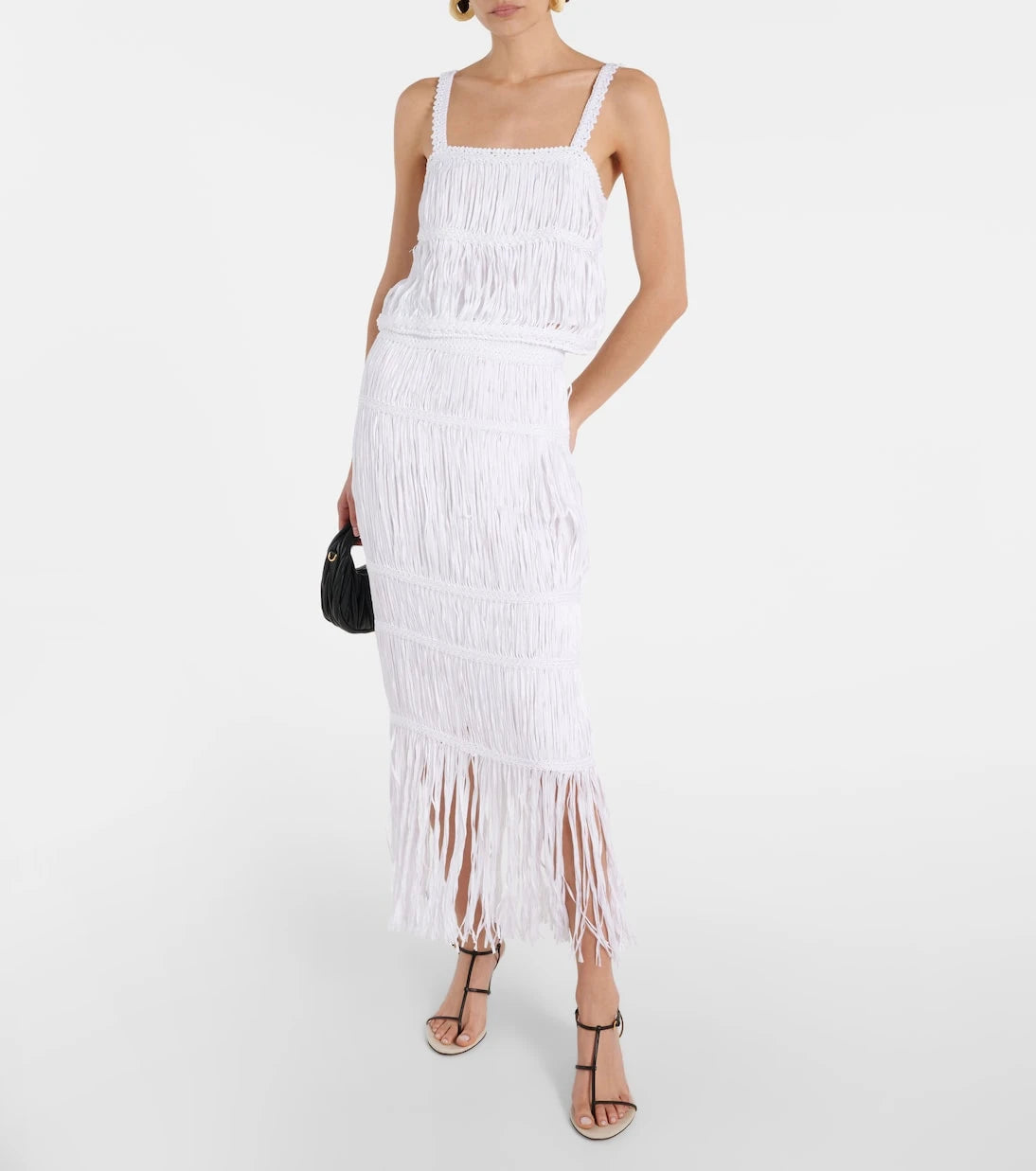 Simkhai - Yarra fringed cotton midi skirt