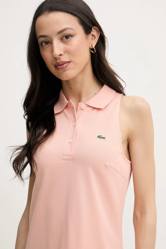 Lacoste pamuk ve elastanlı yazlık elbise