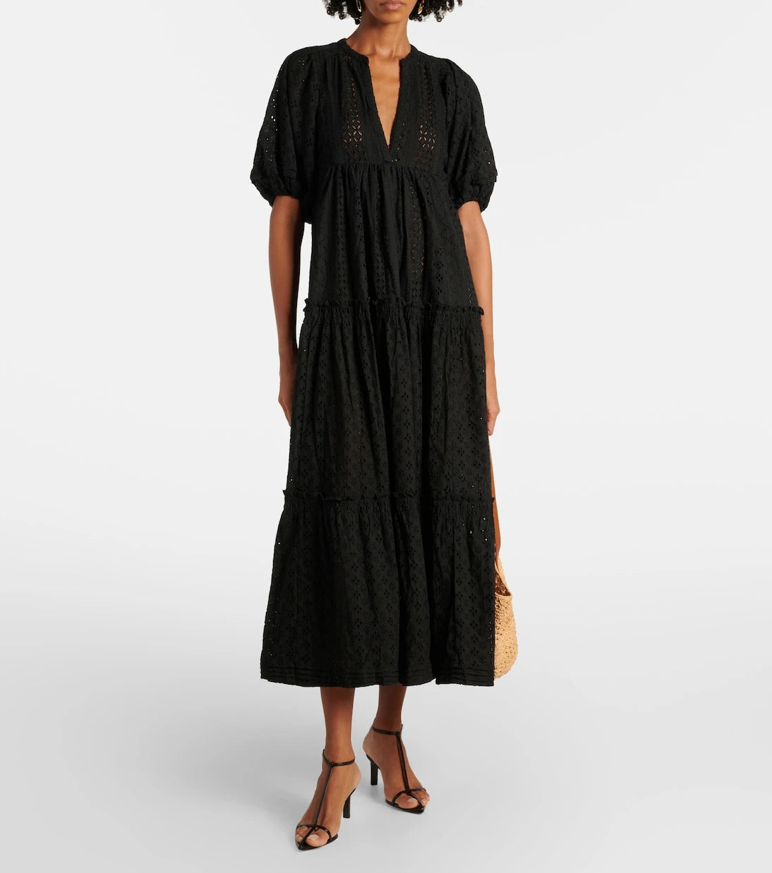 Poupette St Barth - Tiered cotton midi dress