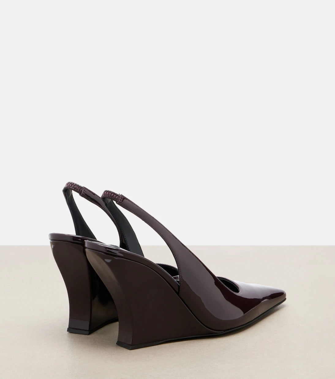 Alaïa - Patent leather wedge slingback pumps