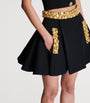 Black Wool Pleated Mini Skirt