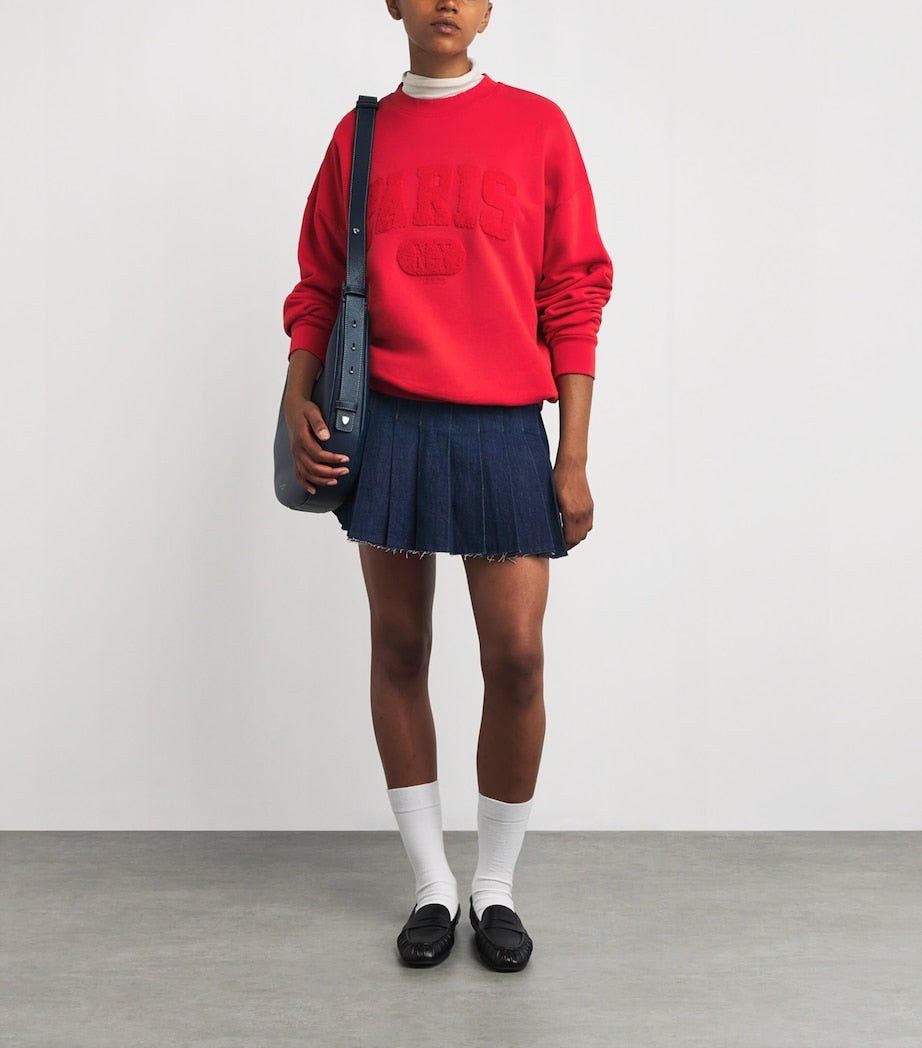 Red Cotton Paris Graphic Sweatshirt