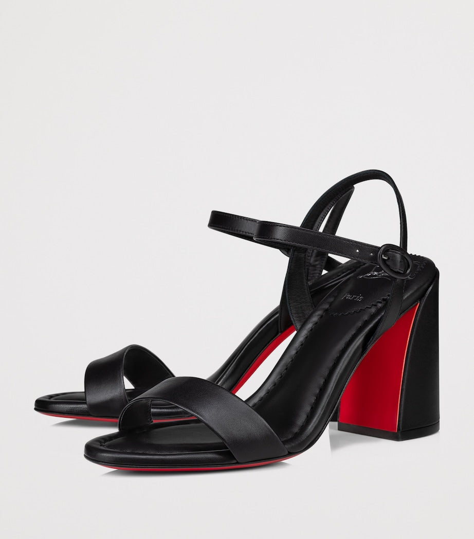 Christian Louboutin Black Miss Jane Nappa Leather Heeled Sandals 85