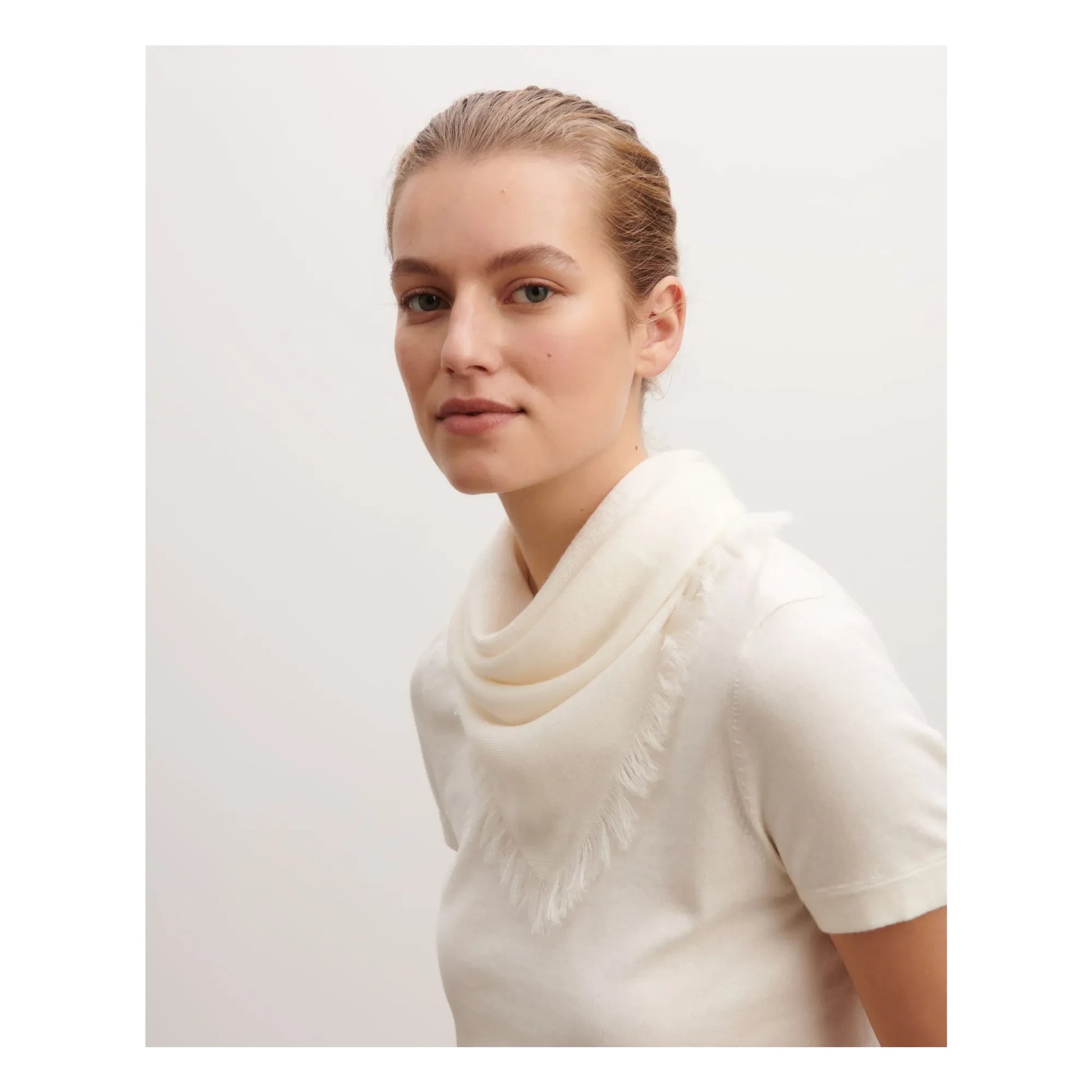 Bompard - Mini Twill Cashmere Square | Natural