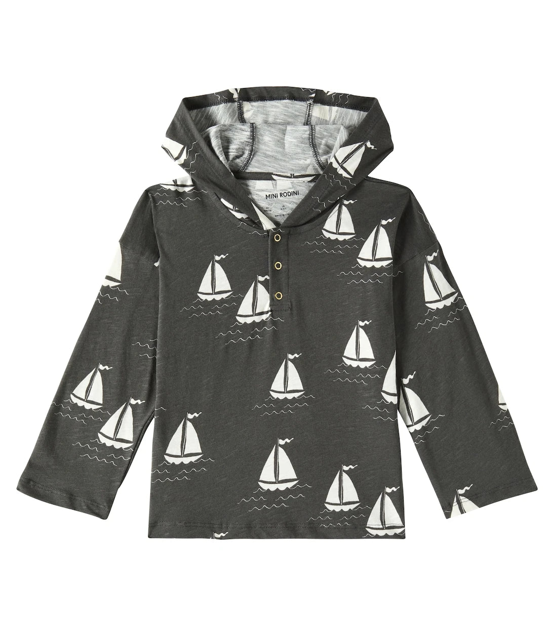Mini Rodini - Sailing Boats printed cotton hoodie