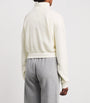 Ivory Cropped Cotton-Blend Half-Zip Sweatshirt