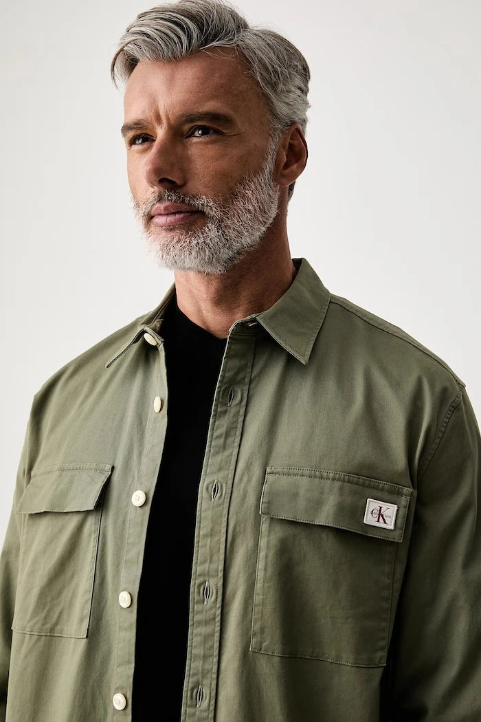 Calvin Klein Jeans erkek pamuk elastan safari gömlek