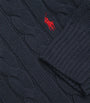 Navy Cotton Cable-Knit Sweater