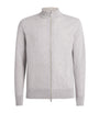 Eleventy Grey Cashmere Zip-Up Sweater