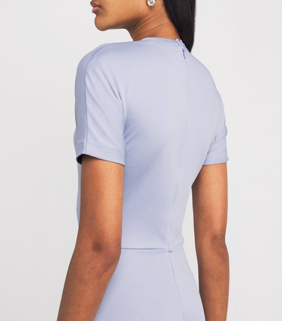 Victoria Beckham Purple Gathered Waist Midi Dress