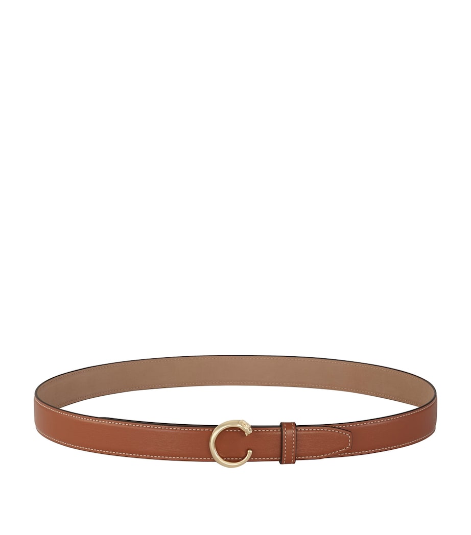 Brown Small Leather Panthère de Cartier Belt (75cm)