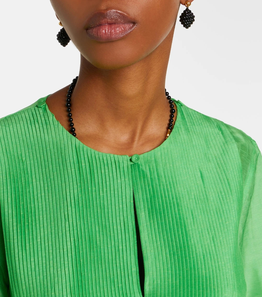 Tory Burch - Pliseli keten ve ipek kaftan