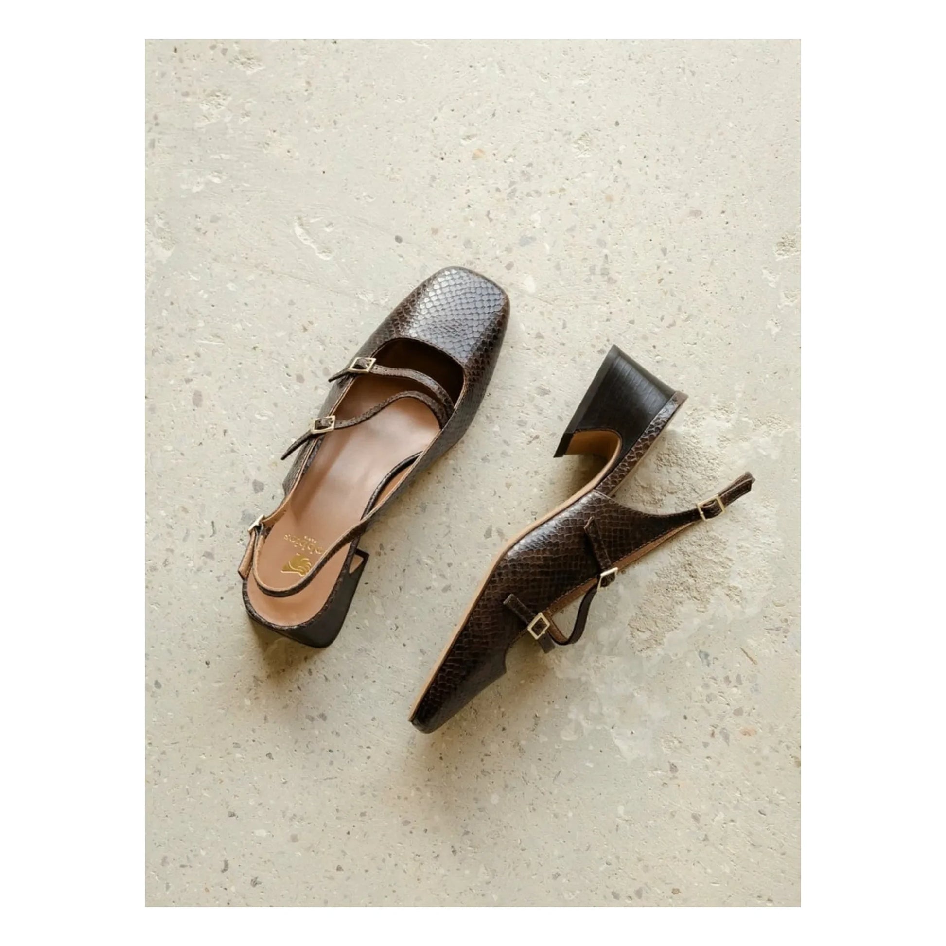 Bobbies - Babies Becca Snake Embossed Leather | Brown