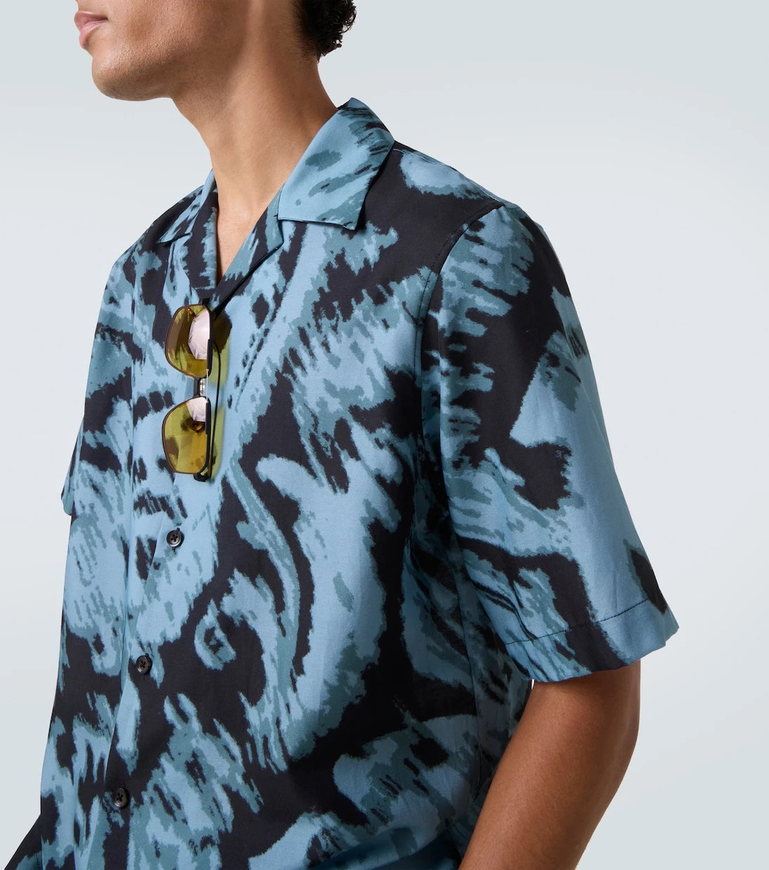 Commas - Printed cotton and silk twill shirt