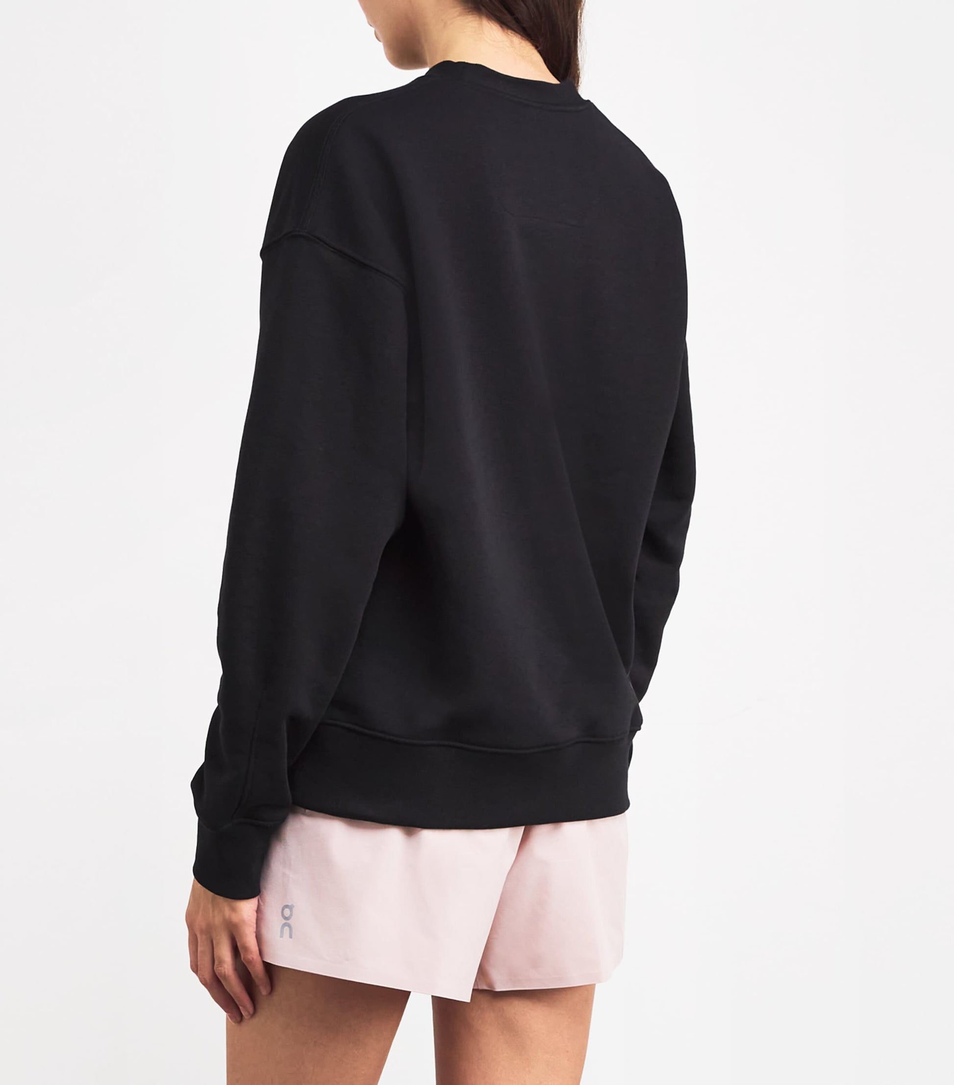 Black Cotton-Blend Club Crew Sweatshirt