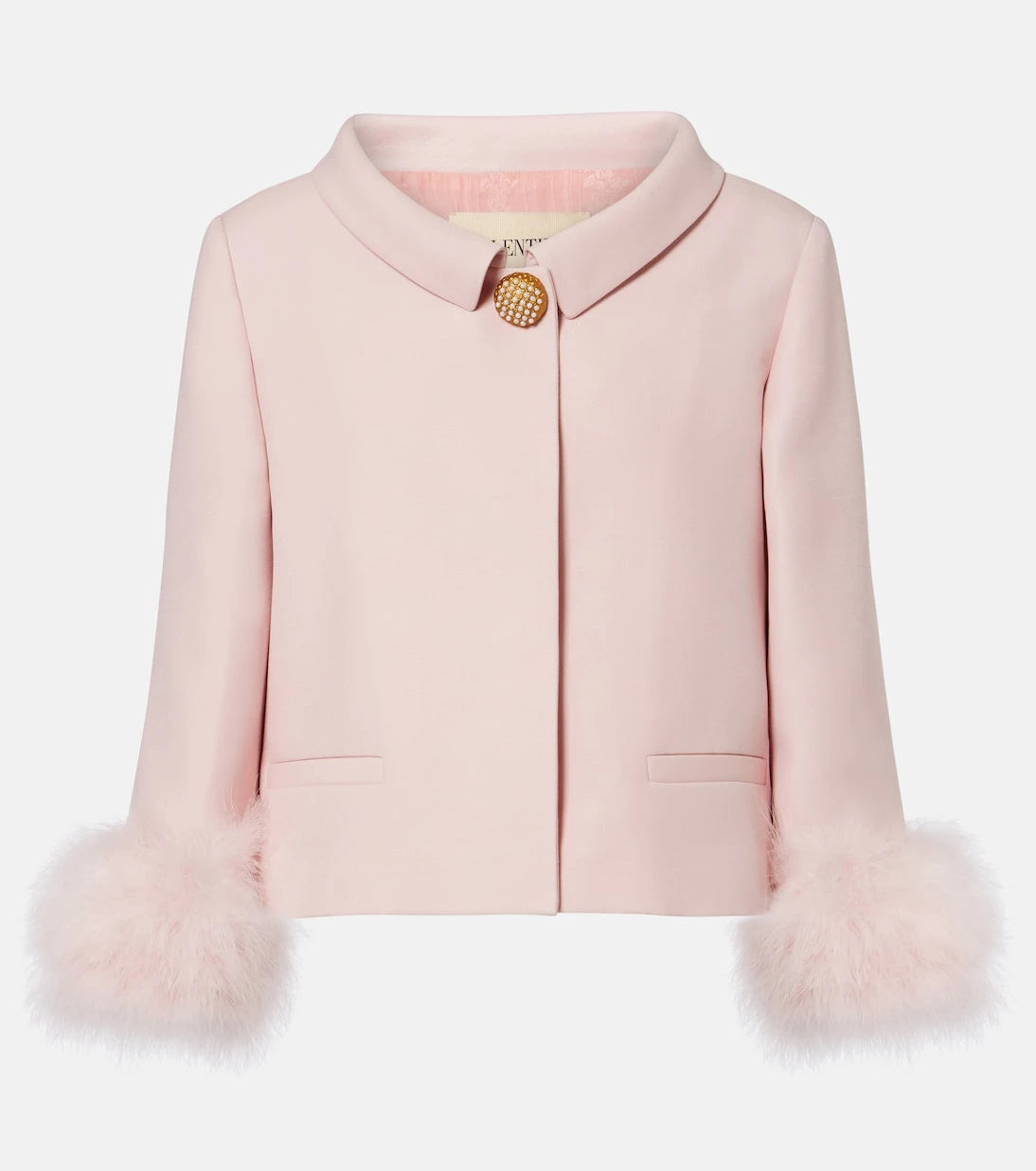 Valentino - Crepe Couture feather-trimmed blazer