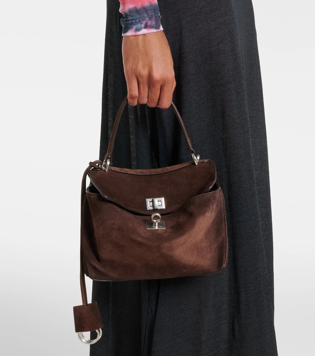 Balenciaga - Rodeo Mini suede top-handle bag