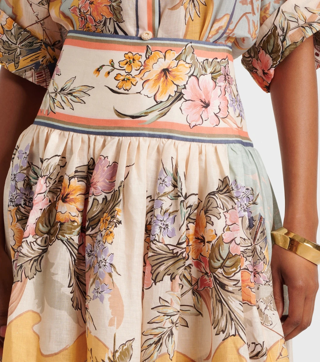 Zimmermann - Tallow printed linen maxi skirt