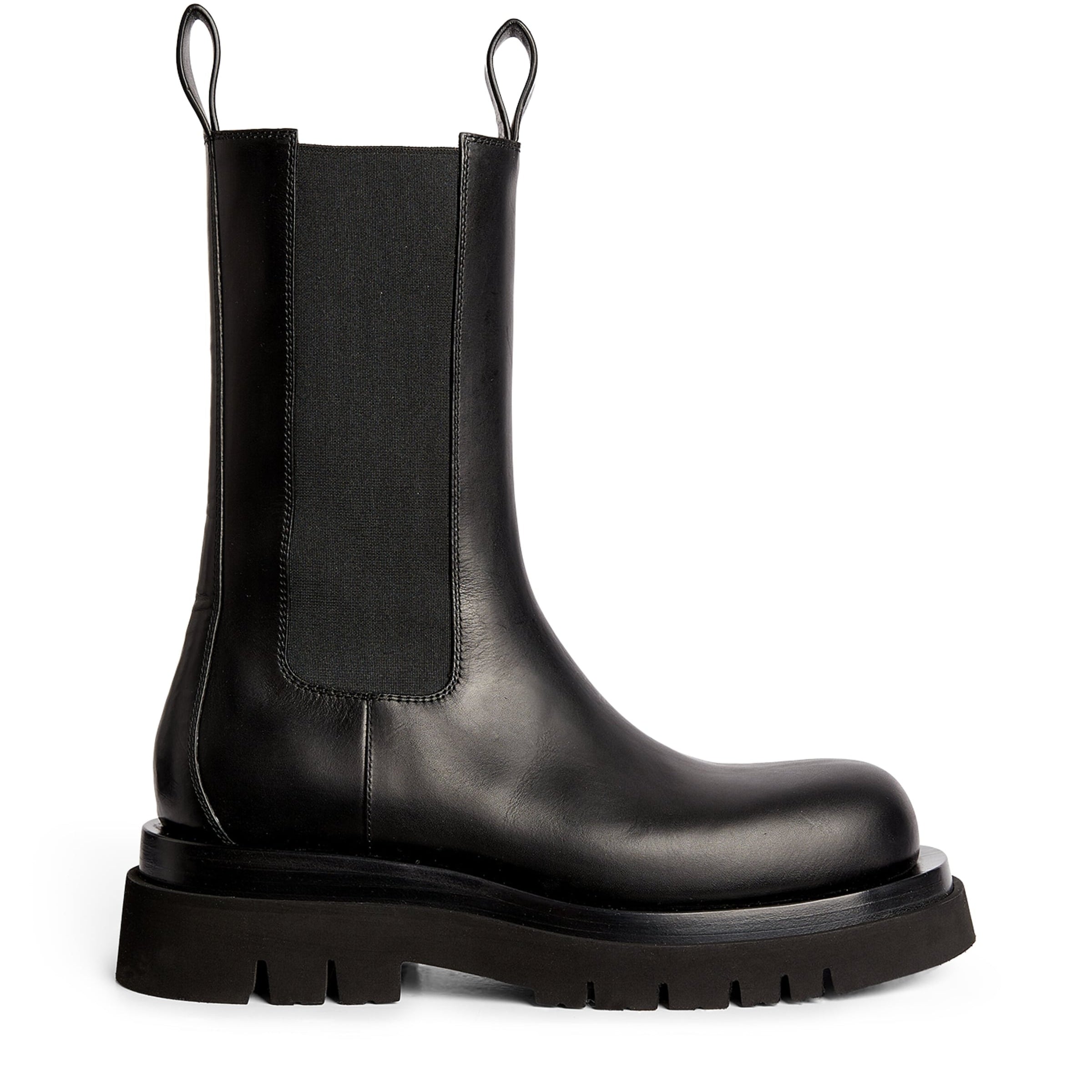 Bottega Veneta Black Leather Lug Boots