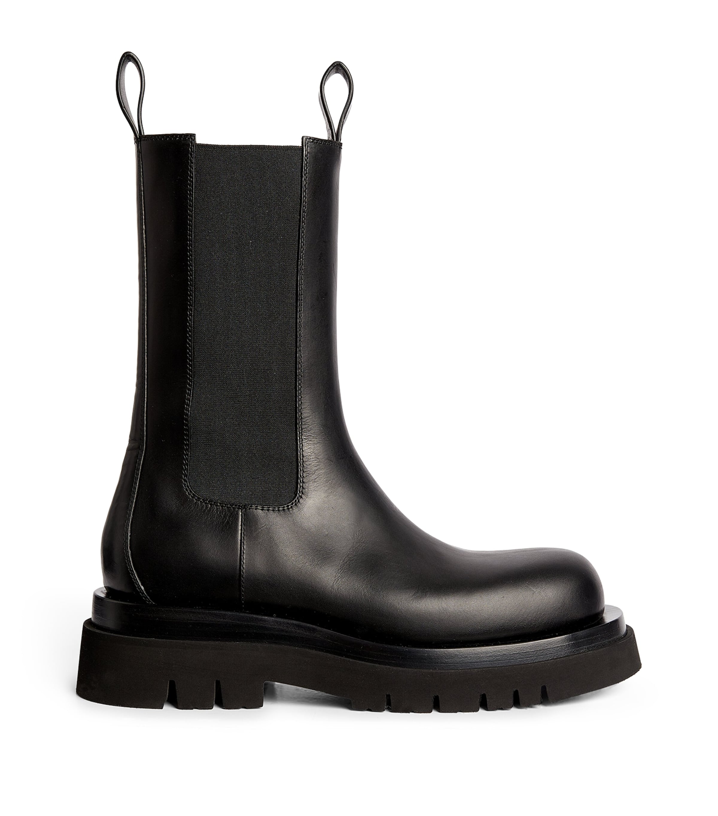 Bottega Veneta Black Leather Lug Boots