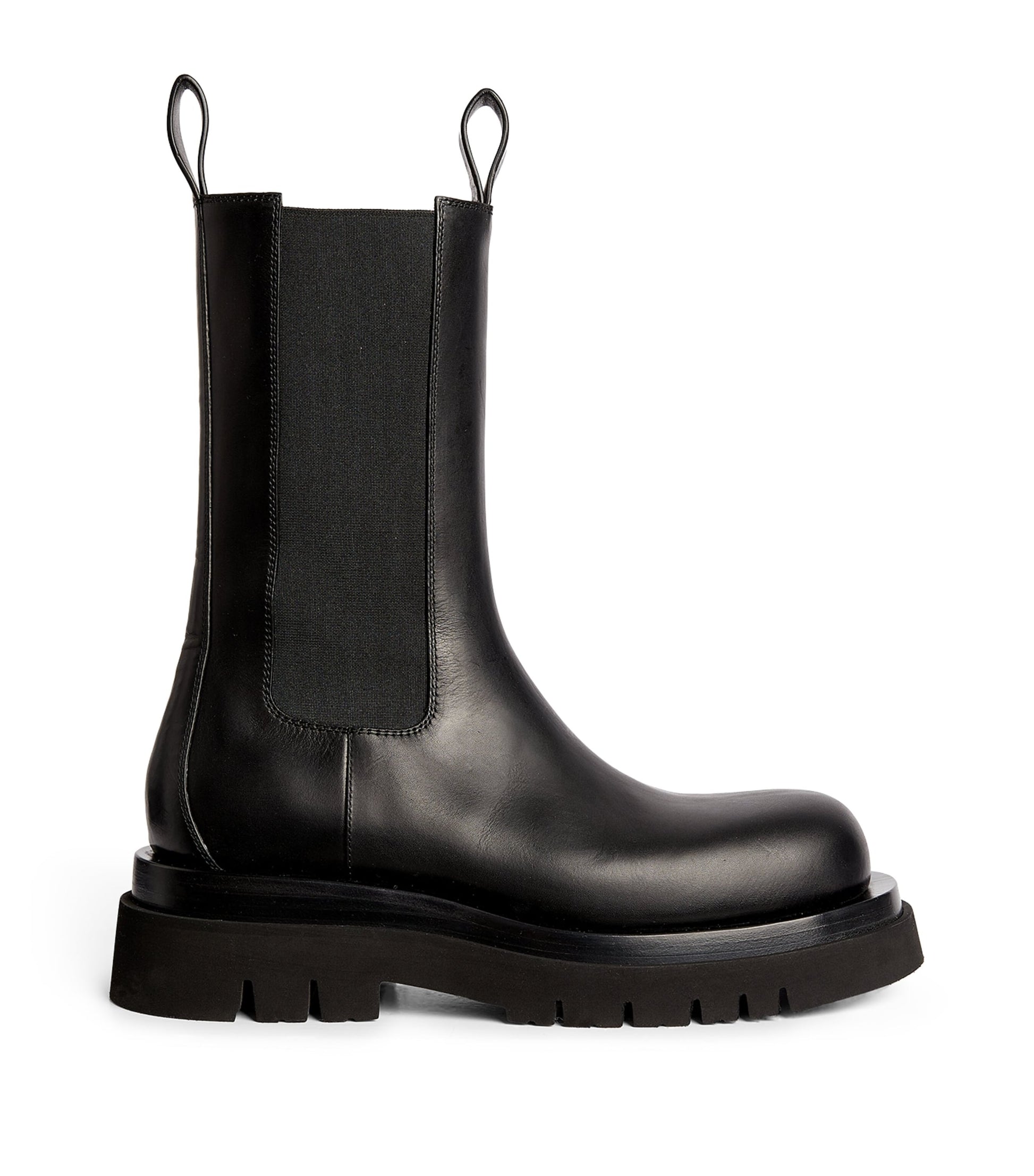 Bottega Veneta Black Leather Lug Boots