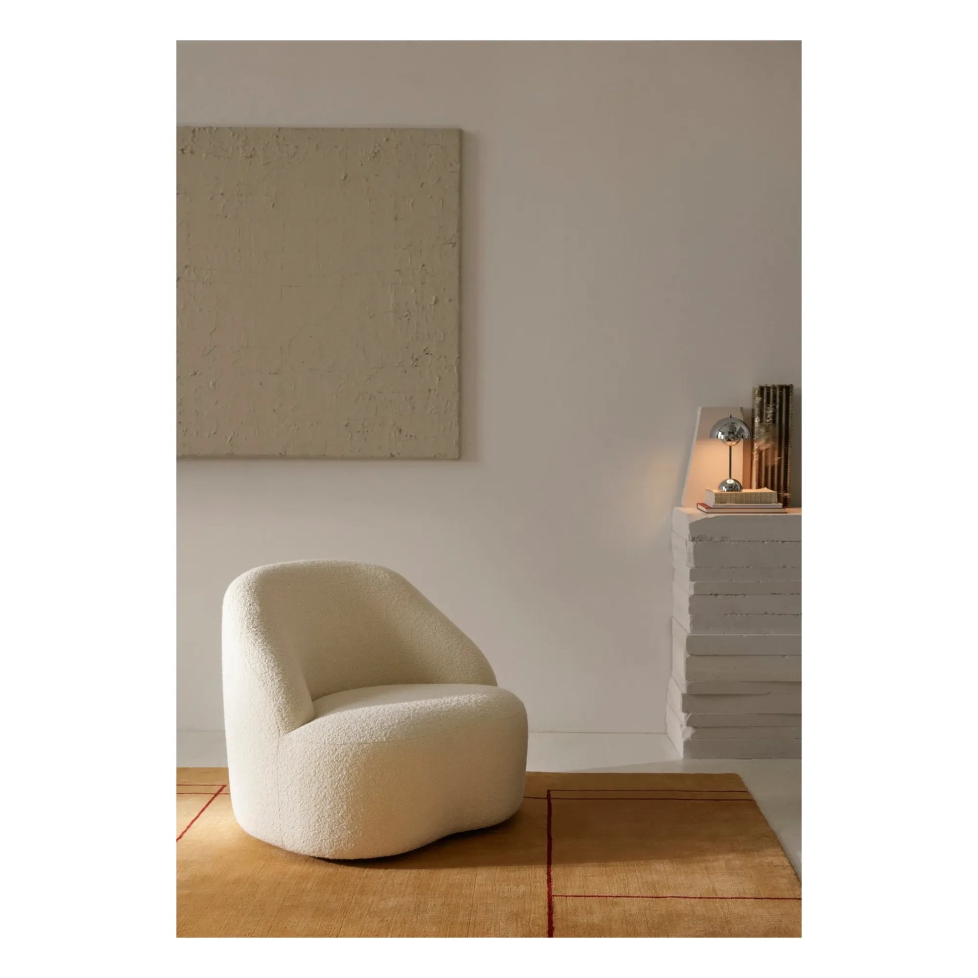 & Tradition - Margas LC1 Lounge Chair - Walnut Wood Frame | Ivory