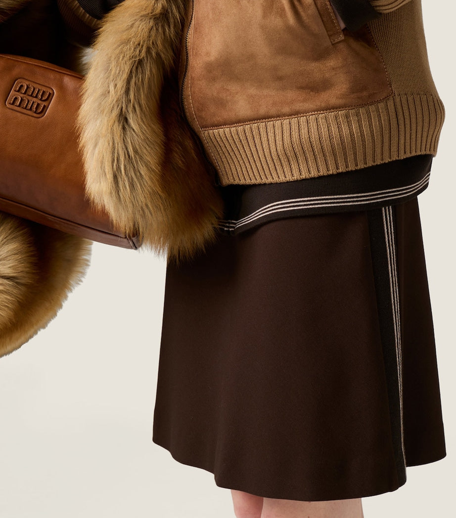 Brown Knitted Mini Skirt