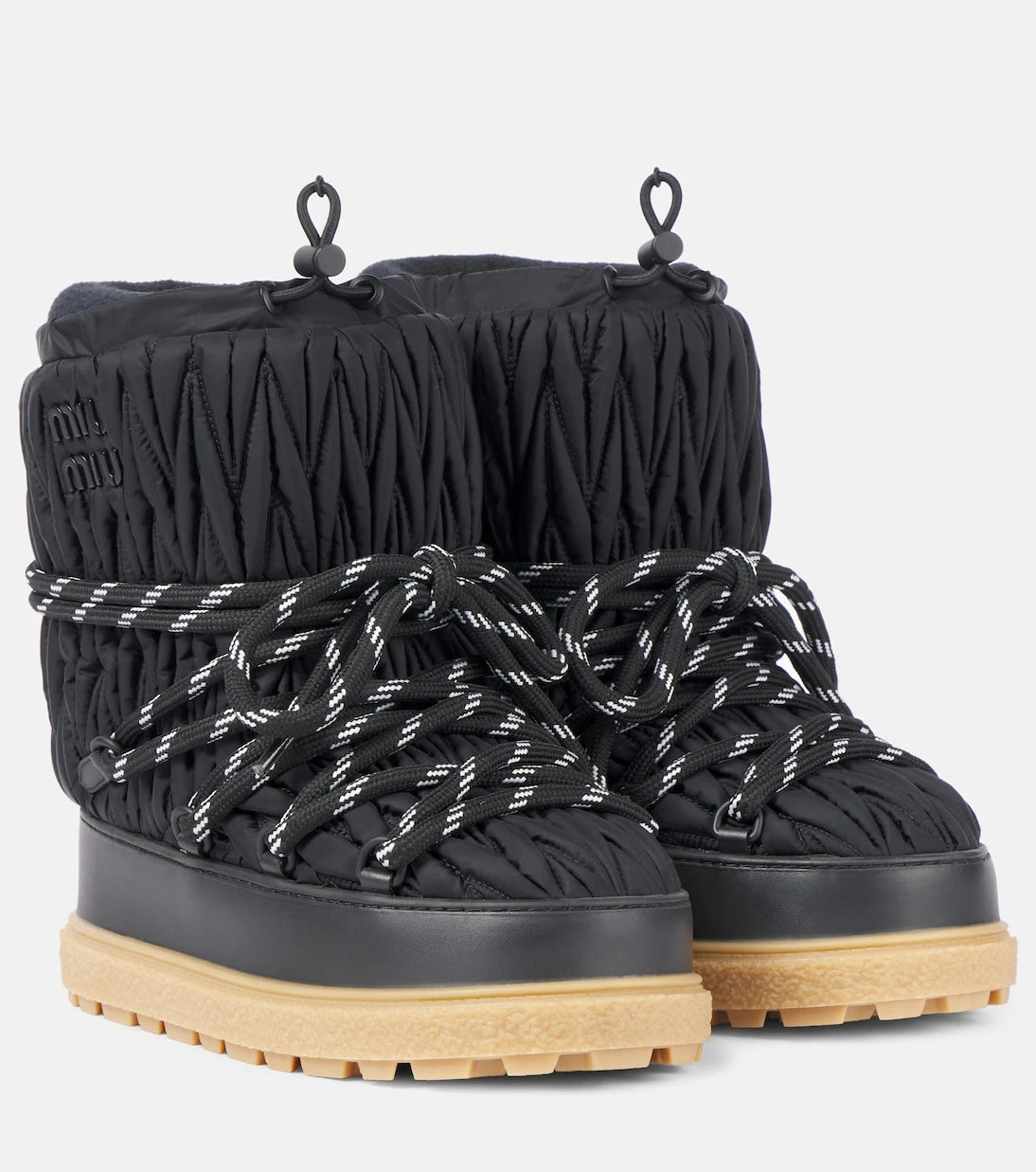 Miu Miu - Logo matelassé snow boots
