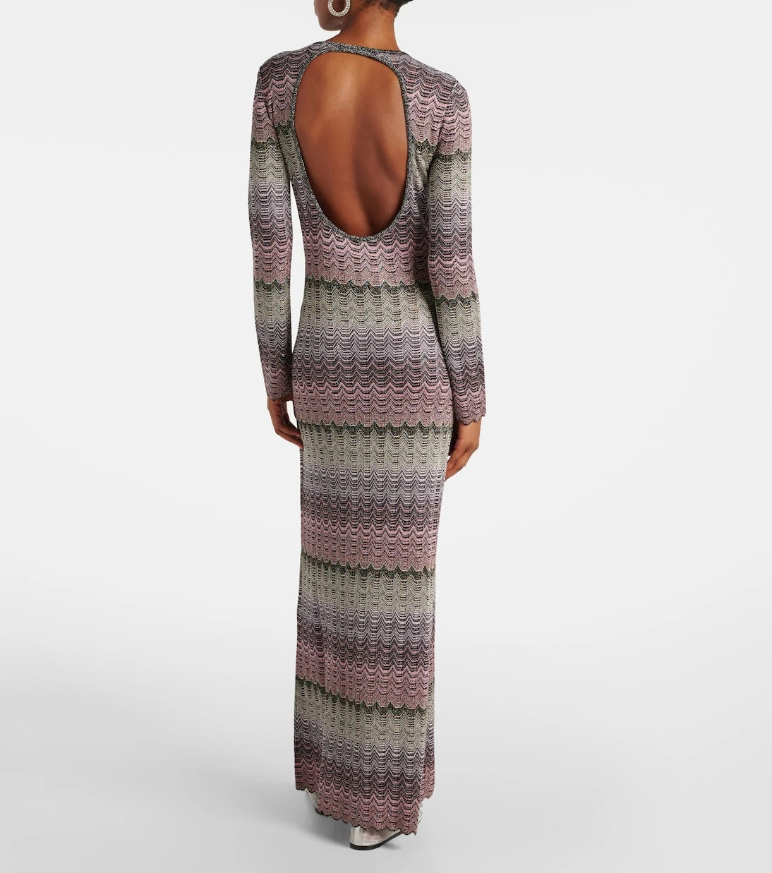 Missoni - فستان ماكسي لاميه مفتوح الظهر