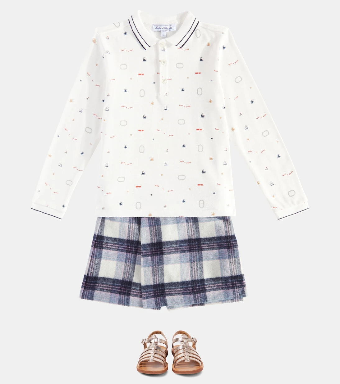 Tartine et Chocolat - Checked wool-blend skort