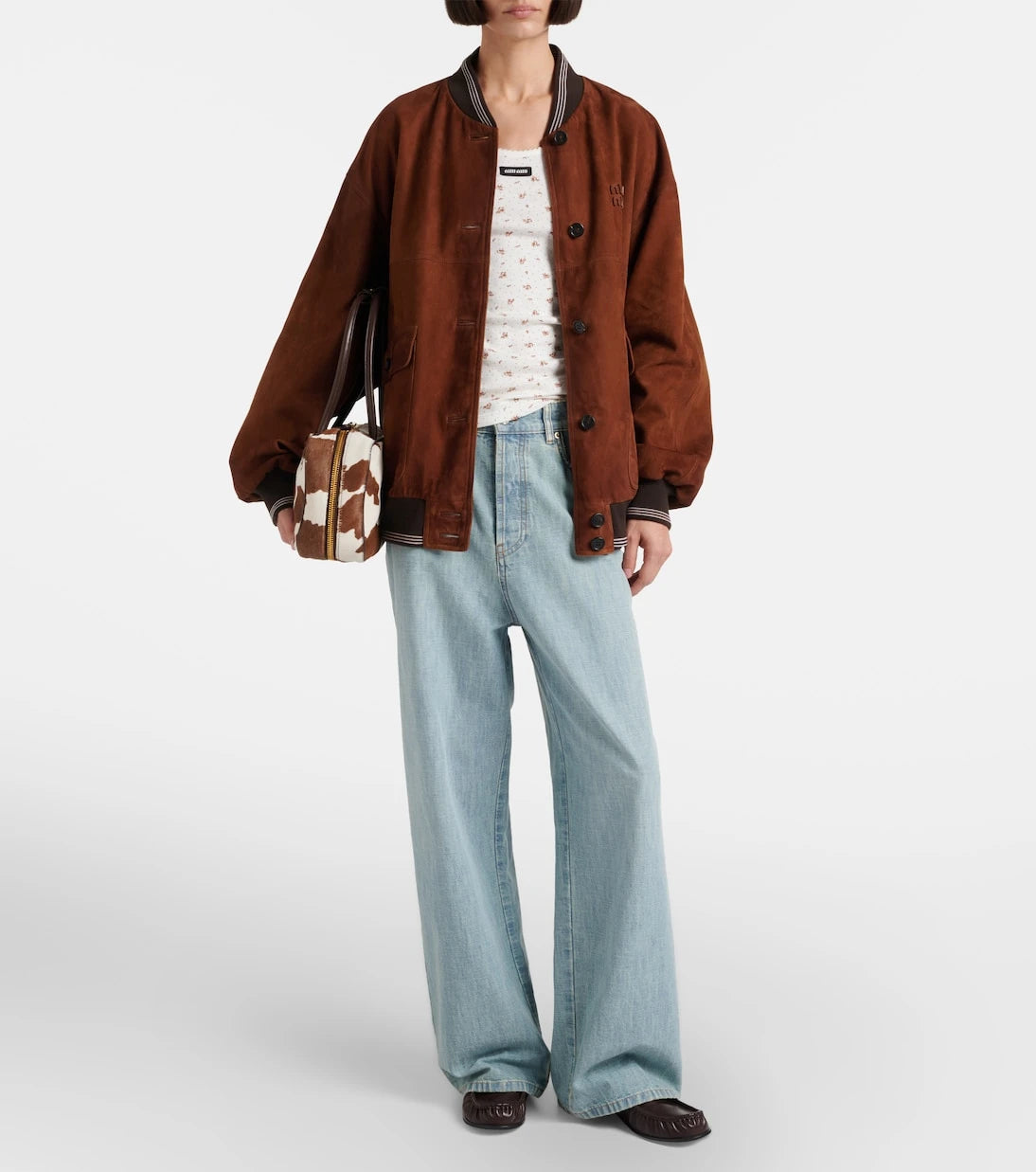 Miu Miu - Floral cotton jersey tank top