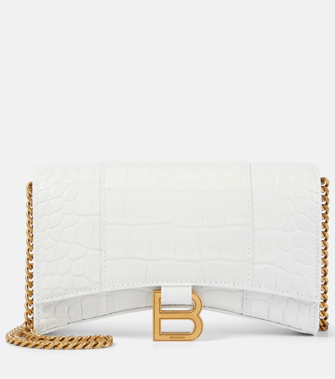 Balenciaga - محفظة جلدية Hourglass بسلسلة