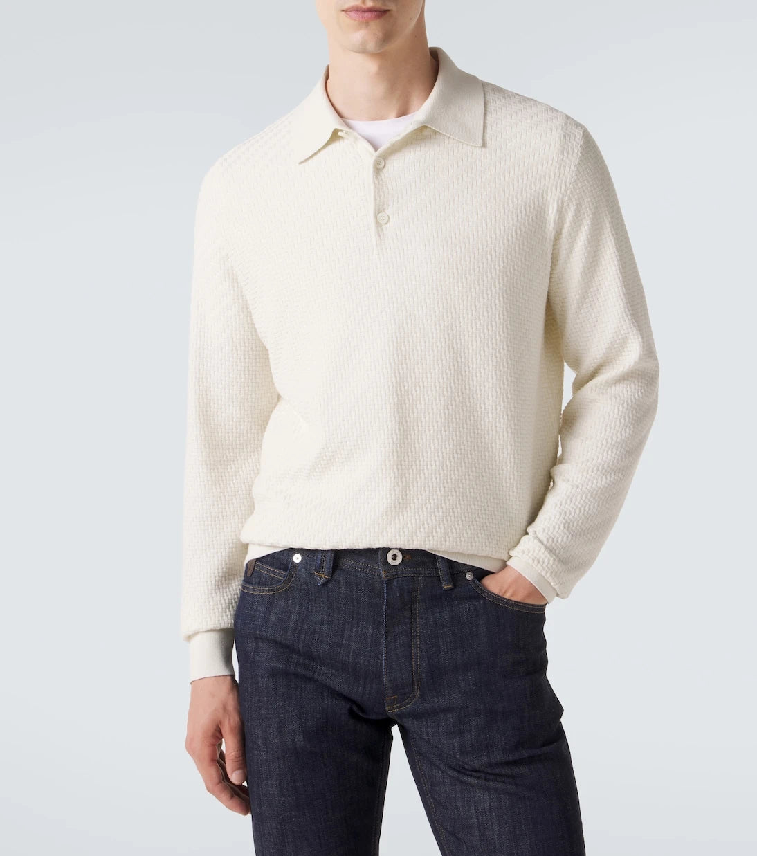 Brioni - Cotton, silk, and cashmere polo sweater